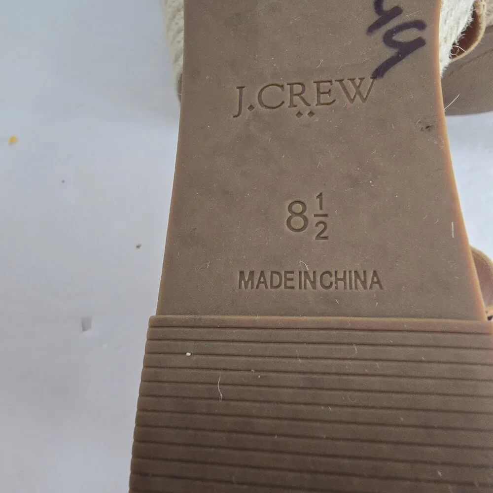 J.Crew Leopard Print Calf Hair Wedge Espadrille Sandals 8.5